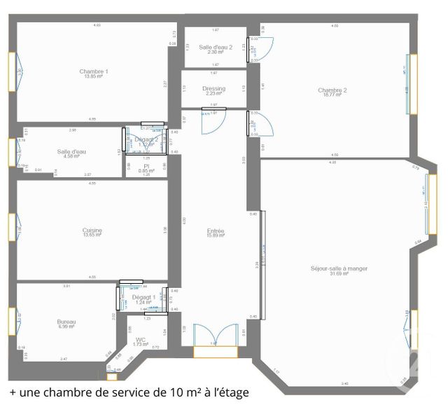 Appartement F5 à vendre - 5 pièces - 124.64 m2 - PARIS - 75014 - ILE-DE-FRANCE - Century 21 Porte D'Orléans